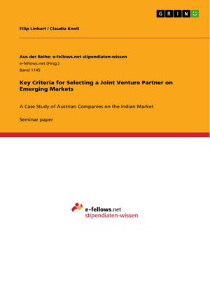 cover image of Key Criteria for Selecting a Joint Venture Partner on Emerging Markets